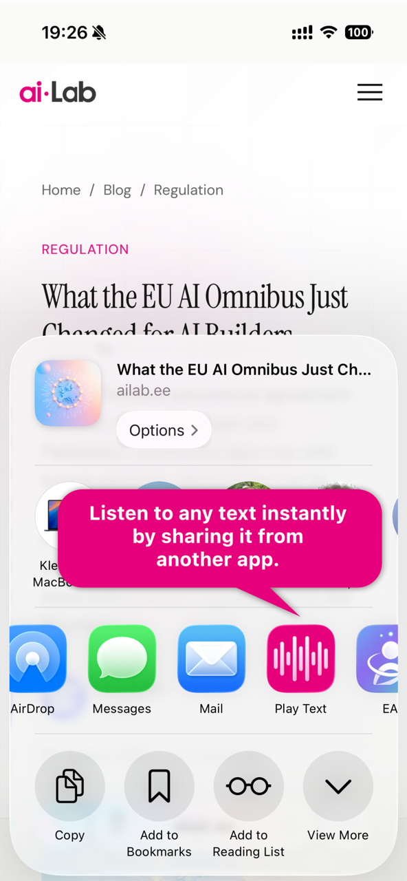 Send it from any app