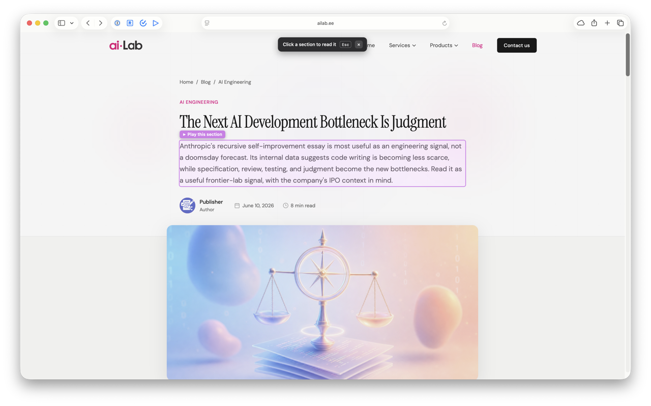 Play Text Safari extension